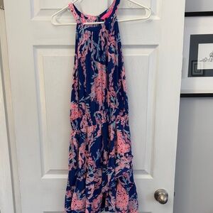 Lilly Pulitzer Navy Dress with Pink Coral Print